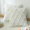Christmas White Throw Pillow Covers Soft Plush Faux Wool Couch Pillow Covers Decorative Farmhouse Boho Throw Pillows for Sofa