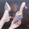 Fashion Heels Shoes for Women 2024 Designer Luxury Stiletto Heel Shoe Designer Sandals Woman Summer Rhinestone Elegant Chunky Slippers