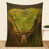 Realistic Green Snake Pattern Flannel Printed Blanket Suitable for All Seasons Suitable for Living Room Office Sofa and Travel