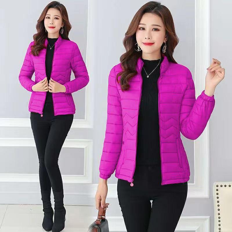 Damen kurze baumwollgepolsterte Kleidung, Winter neue schmal geschnittene Daunen baumwollgepolsterte Kleidung, Stehkragen baumwollgepolsterte Jacken.