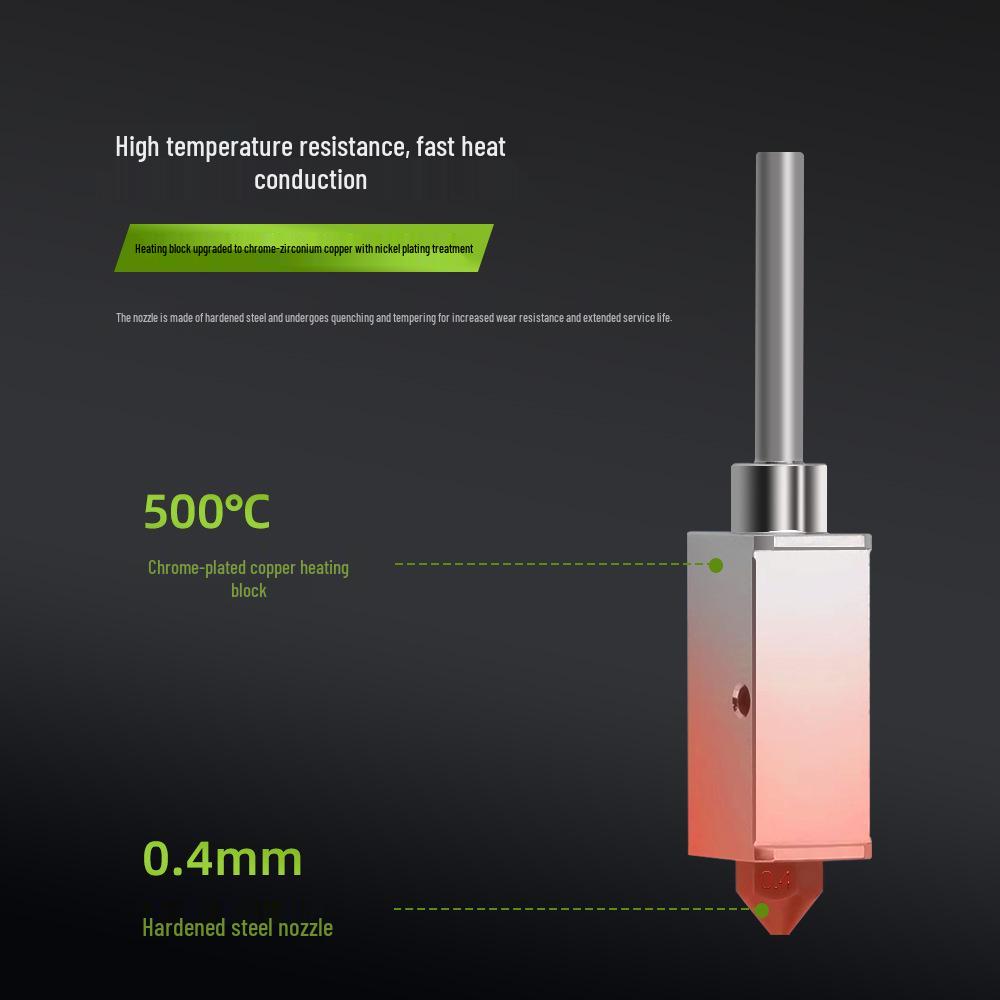 T-Rex X1 P1 3D Printer Hotend Assembly with Hardened Steel Nozzle and Ceramic Fan