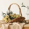 Handmade Straw, Rattan, Willow & Bamboo Woven Basket for Flowers & Storage