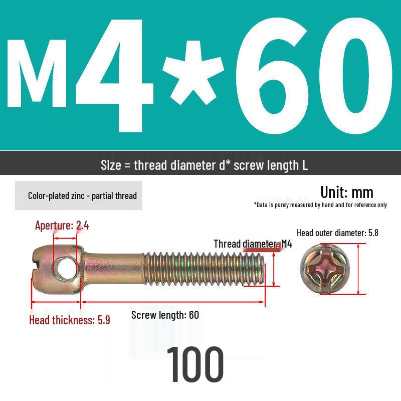 304 Stainless Steel Lead Seal Galvanized Meter Screw with Cross Hole