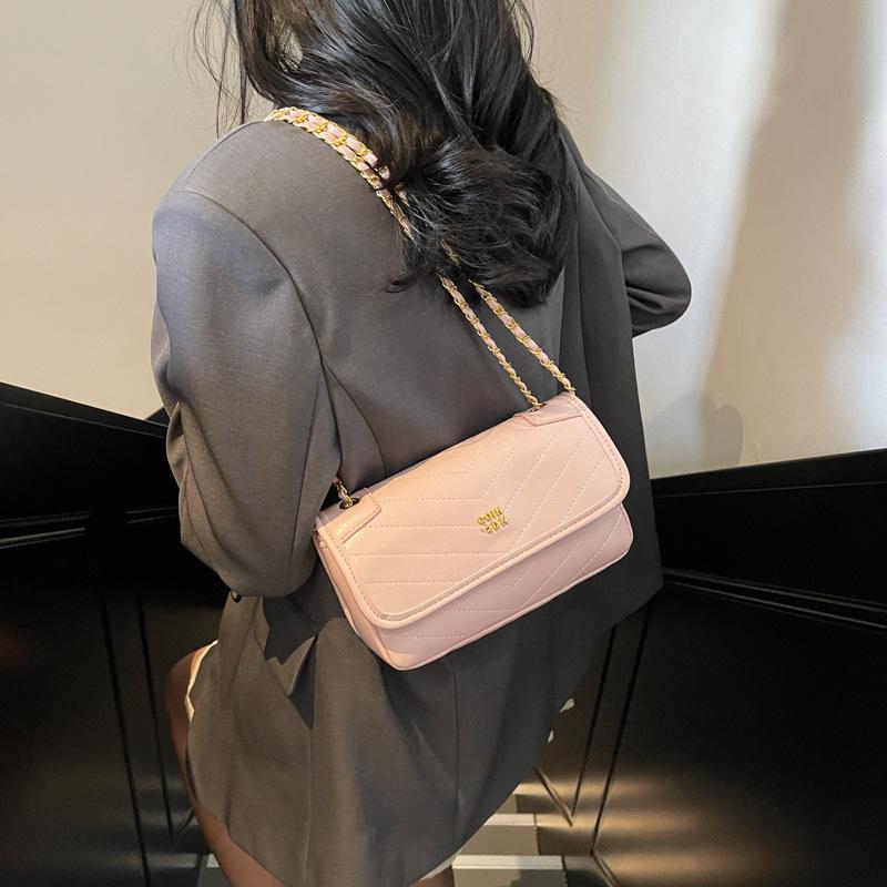 Bag Women's New Solid Color Fashionable Versatile Shoulder Bag Commuter Messenger Bag