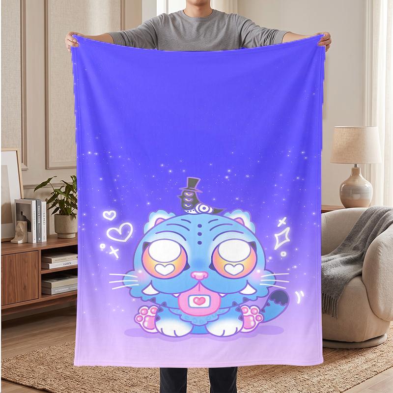 Derpy Tiger Soft Warm Flannel Blankets Comfortable Blanket for Home Decoration Gifting