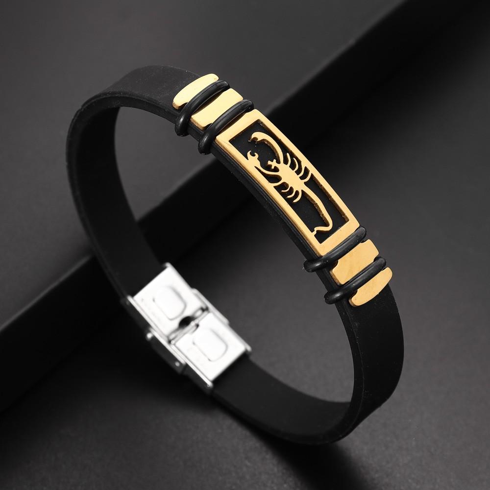 

Модный браслет в стиле скорпиона, ретро-силиконовый браслет с магнитной пряжкой, панк-вечеринка, праздничный подарок, аксессуары чёрный