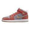 Air Jordan 1 Mid SE PS Denim Red Kids Sneakers Orange Cinnabar Hemp DM4383-600
