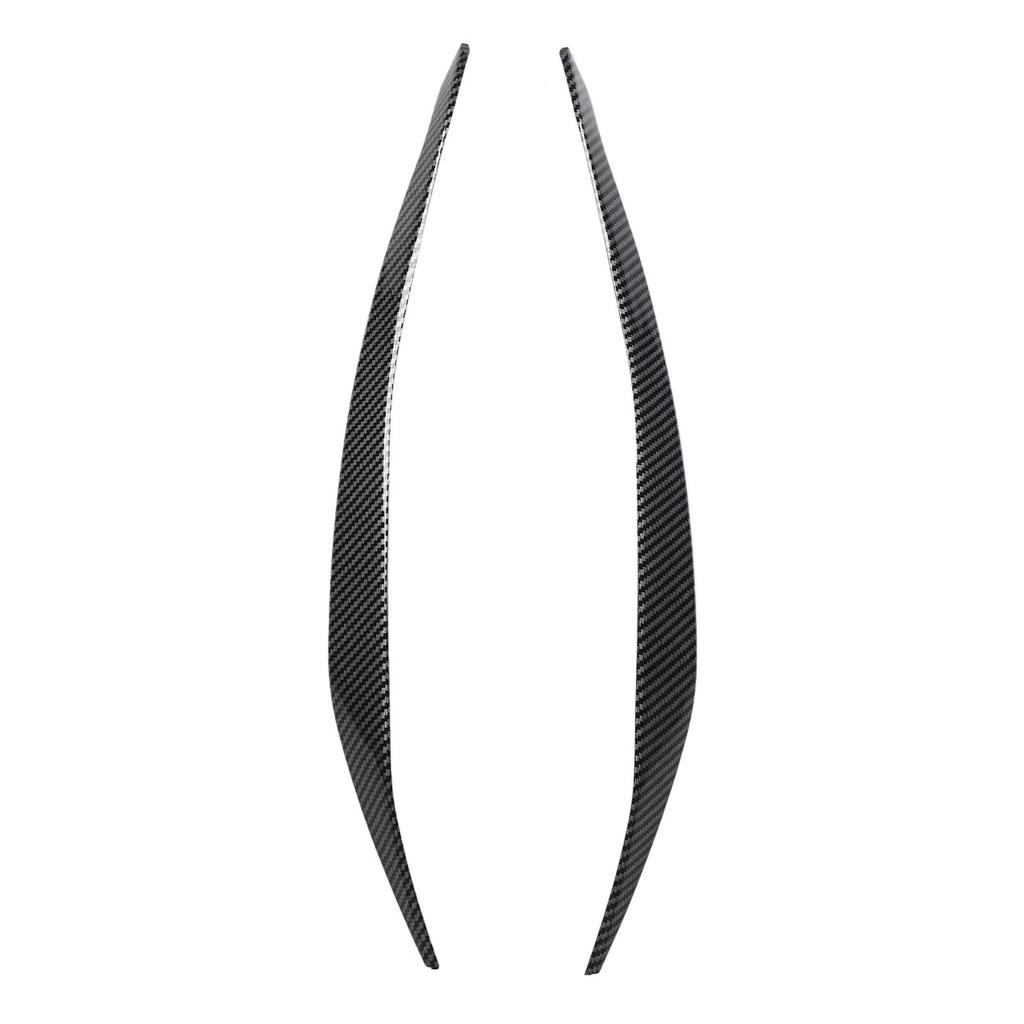 Front Headlight Eyebrow Cover ABS Black Front Headlight Lamp Eyebrow Cover Trim for 5 Series F10 LCI 2014 to 2016