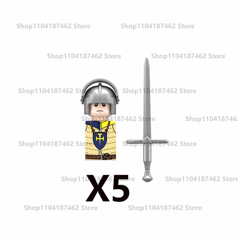 Medieval Military Castle Knight Army Set Building Blocks Green Dragon Wolf Warrior The War of Roses War-horse Weapons Brick Toys