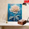 DIY Frameless Pearl Painting Kit Elegant Rose Bloom 3D Shiny Bead Art Canvas Relaxing Craft for Adults Home Wall Decor Gift