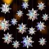 Set of Six 3D Paper Snowflake Hanging Decorations for Mall or Store Windows