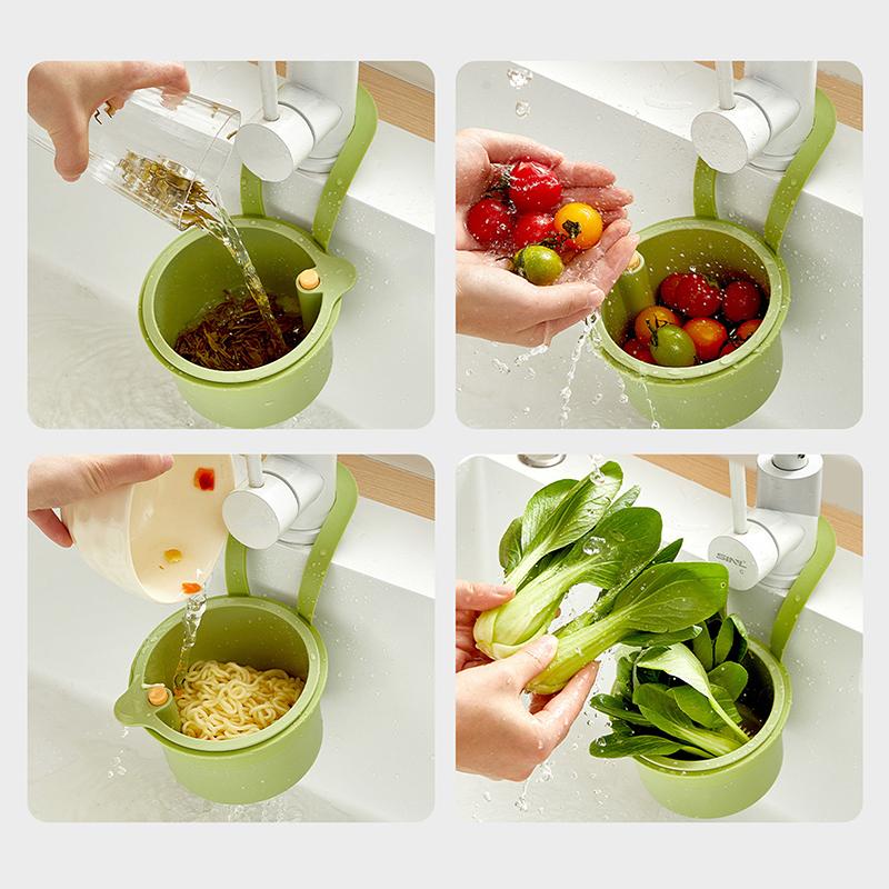 Kitchen Sink Filter Strainer Multifunctional Drain Basket Fruit Vegetable Drainer Rack Water Filter Kitchen Organizer Basket