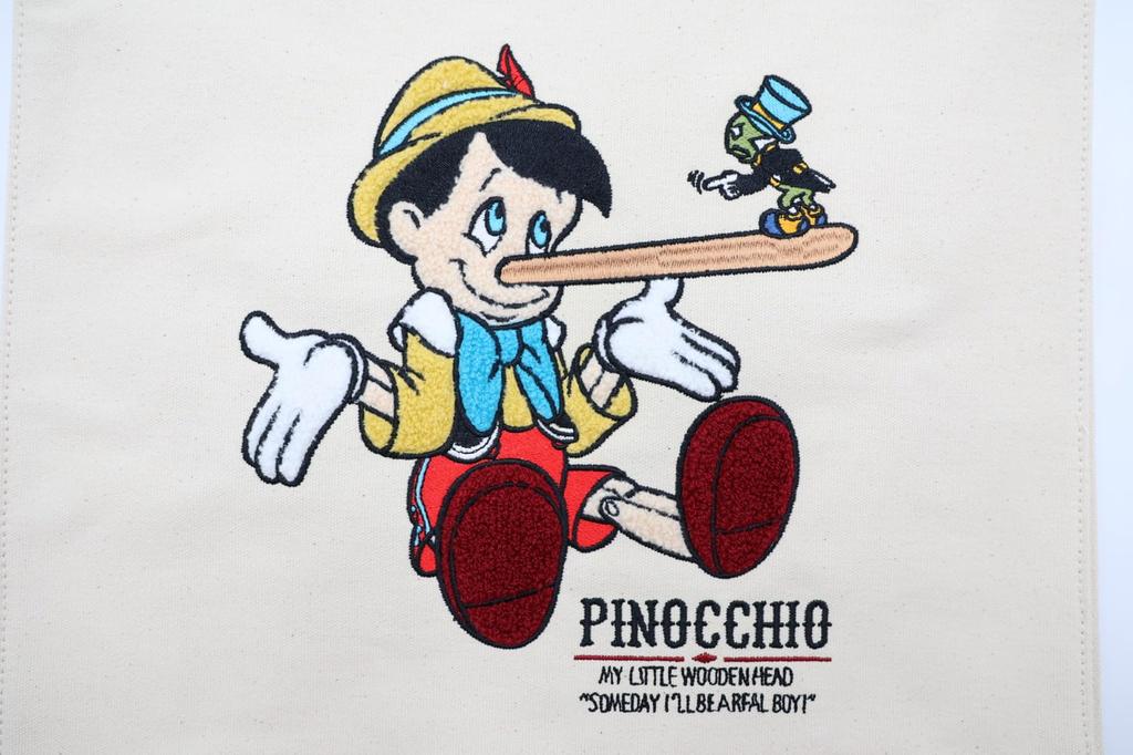 Disney Pinocchio Canvas Embroidered Tote Bag