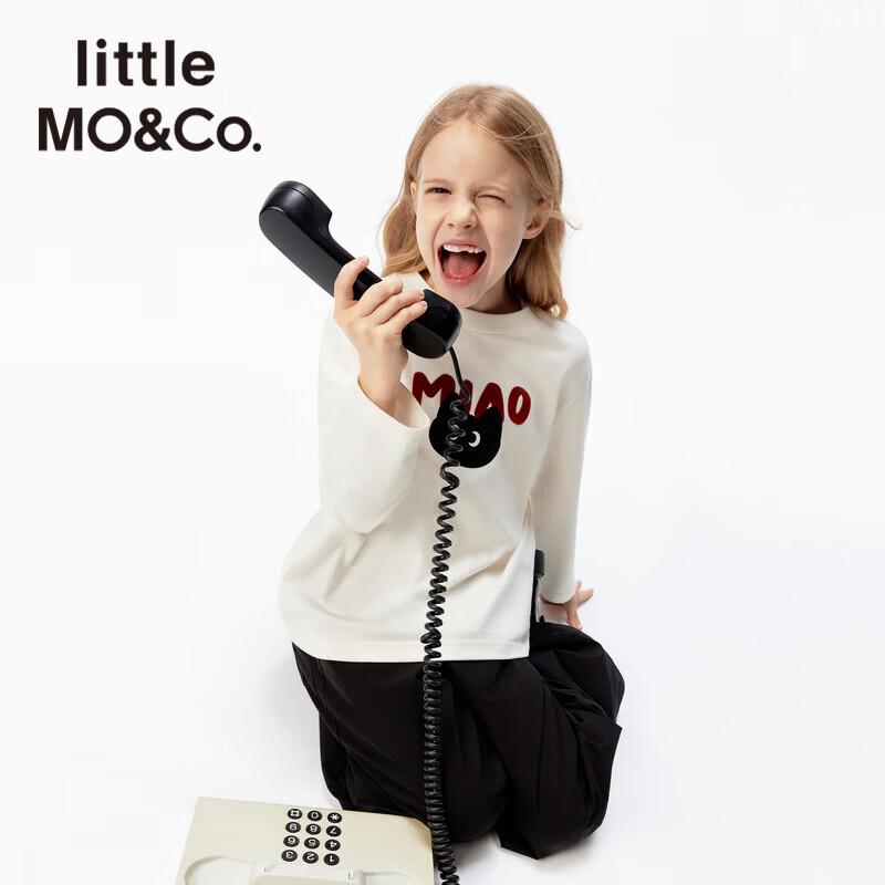 Little MO&Co. Unisex Flocked Letter Long-Sleeve T-Shirt 150
