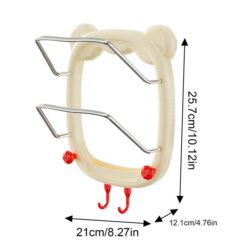 Pot Lid Holder Double-Layer Cartoon Pan Cover Storage Wall-Mounted Pan Storage Rack No-Drilling Pan Cover Storage With Suction
