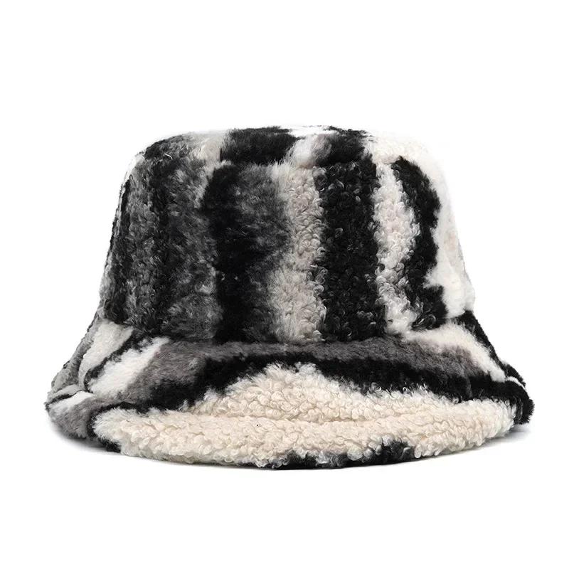 Winter Warm Fur Bucket Caps Women Men Outdoor Keep Warm Fluffy Panama Female Thickened Rabbit Hair Windproof Fisherman Caps