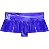 Womens Metallic Shiny Pleated Miniskirt Low Rise Skirt Nightclub Dance Performance Costume