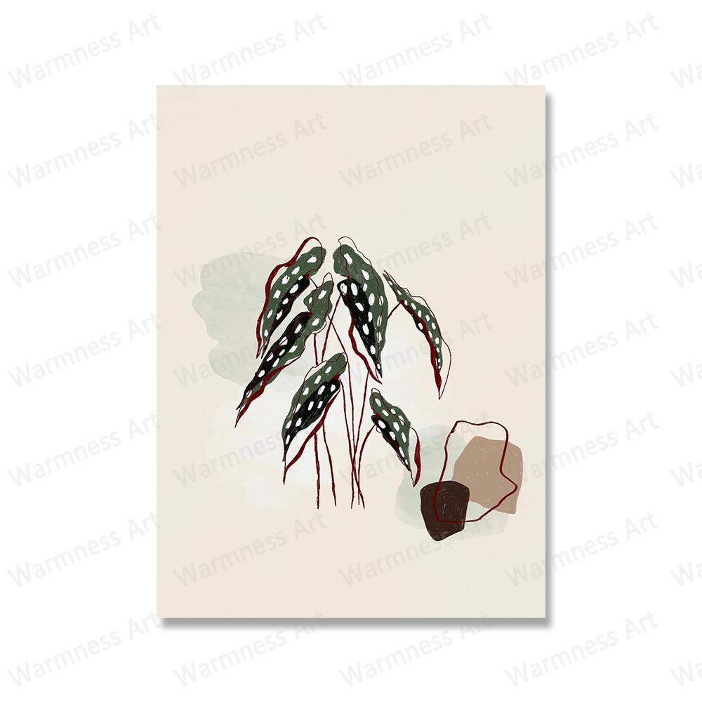 Boho Monstera Plant Philodendron Begonia Swiss Cheese Wall Art Canvas Painting Poster Print Modern Picture For Living Room Decor