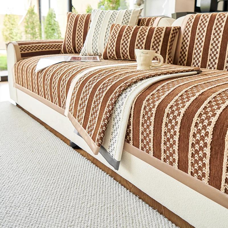 Retro Luxus Chenille Sofakissen Neu Vier Jahreszeiten Universal Rutschfest Und Staubdicht Rückenlehne Armlehne Sofakissen