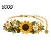 Handmade Accessory DIY Kit Crochet Bracelet Kit, Flower Craft Set with Beads, Yarn And Beads Floral Making for Beginners, Gift Beginners