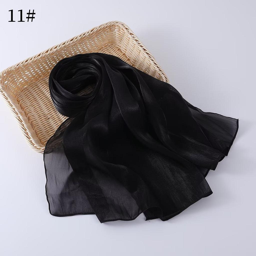 35 Colors Women Hijab Scarf Shiny Muslim Long Scarves Light Weight Soft Turban Shawl Organza Satin Shimmer Scarf
