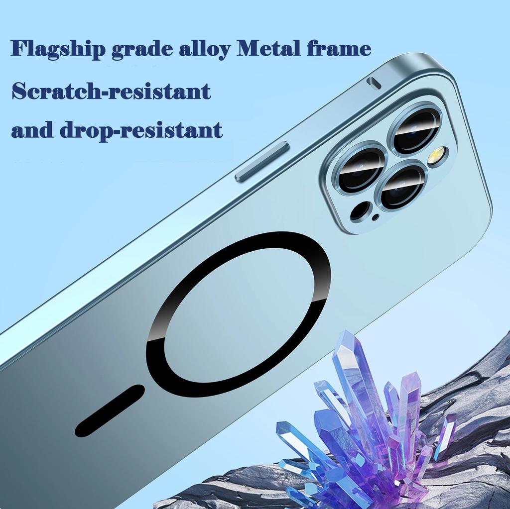 Luxurious Aluminium Magnetic Phone Case For For Iphone 12 13 14 1 16 17 Pro Max Plus 17 Air Lens Glass Protective Metal Phone Cover