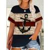 Fashion Women's Striped Printed Top Casual Loose Short Sleeves Comfortable Breathable T-Shirts Women’s