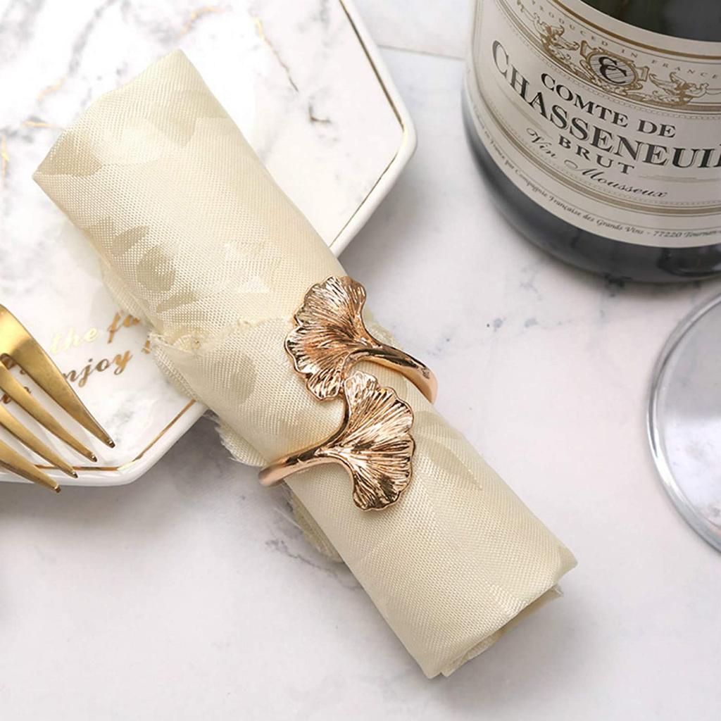 4PCS Metal Napkin Buckles Gold Silver Napkin Rings Wedding Event Decor Crafts Holder Handmade Home Party Supplies
