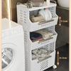 Multi Layer Laundry Basket Convenient Storage Rack Multifunctional Household Dirty Laundry Basket Mobile Luxury Storage Rack