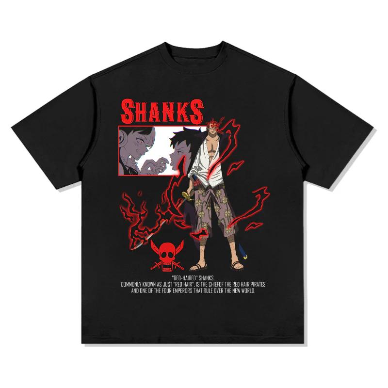 

2026 One Piece Shanks TShirt 100 Cotton Urban Comfortable Breathable Soft Streetwear Short Sleeve Graphic Tee S