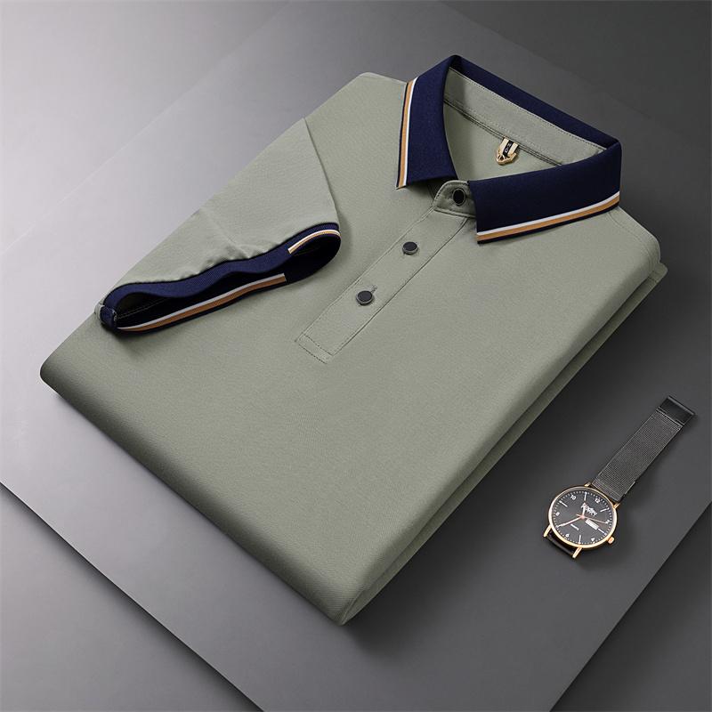

2026 Men s Summer Casual Polo Short Sleeved Cotton T-shirt Breathable Fashion Top M