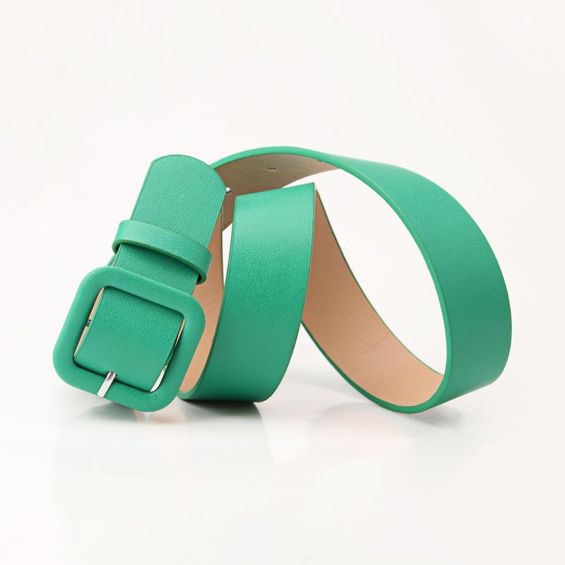 The New Simple and High-end Women's Square Buckle Candy-colored Versatile Decorative Belt Is Fashionable and Elegant for Women