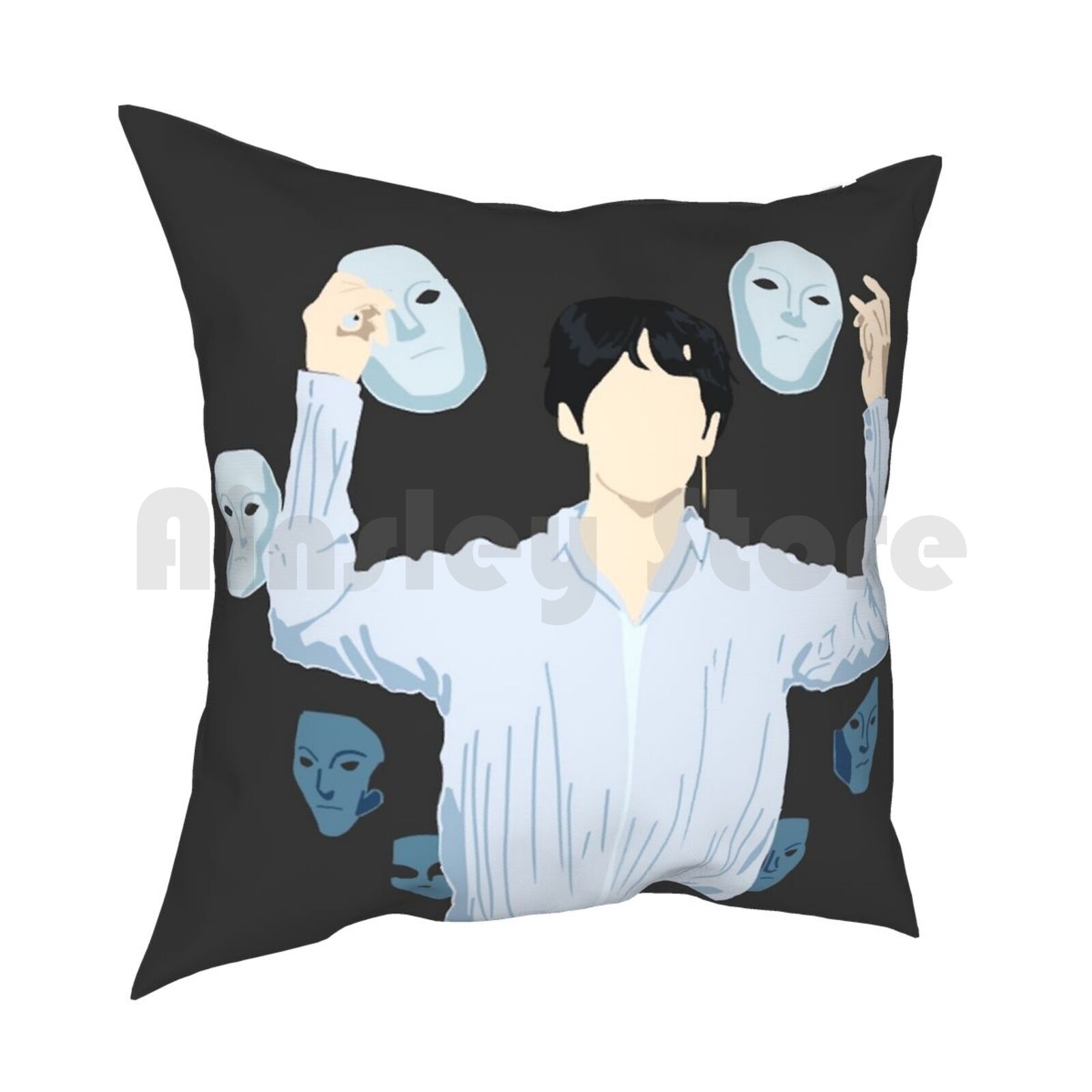 V Singularity Pillow Case Printed Home Soft Throw Pillow Boys V Taehyung Singularity Serendipity Euphoria Namjoon Kim 30x30cm 12x12in