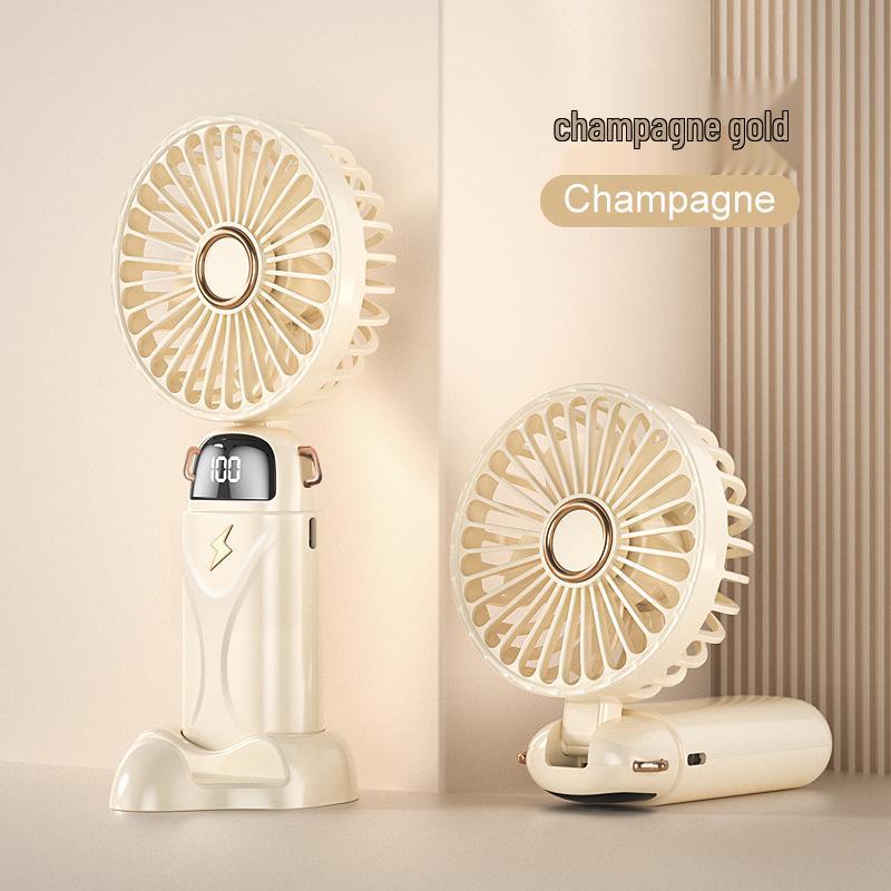 

2023 Portable USB Handheld Fan with Foldable Digital Display & Aromatherapy, Rechargeable, Custom Logo Available 190x90x75MM золотий/шампанського