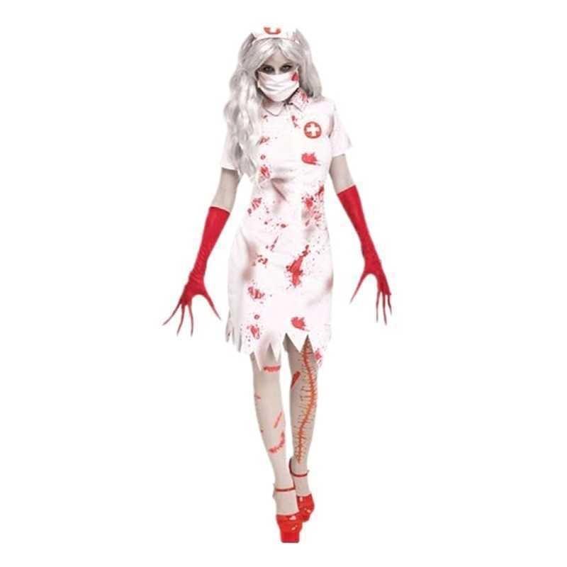 Halloween Party Costumes Stage Costumes Uniform Seduction White Bloody Scary Female Nurse