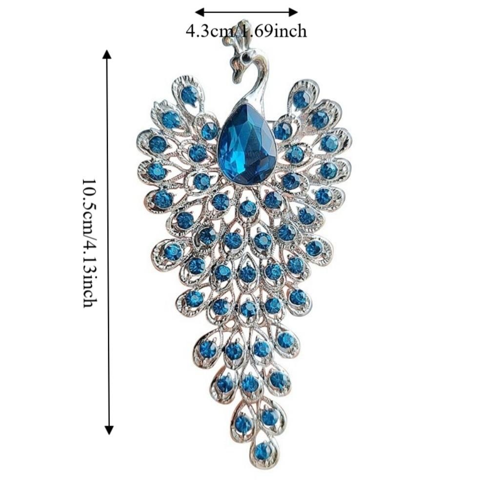 Crystal Peacock Rhinestone Brooch Exquisite Chest Flower Pin Peacock Badge Pin For Suits