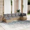 VidaXL Garden Lounge Set with Cushions 7 Pcs, Patio Sofas, Patio Furniture Set, Outdoor Furniture, Beige 3221678