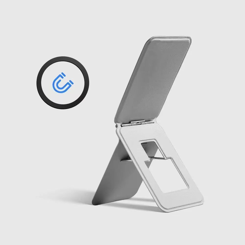 Magsafe Folding Card Case Magnetic Mobile Phone Holder Apple 17 Leather Multifunctional Folding Back Sticker Card Clip