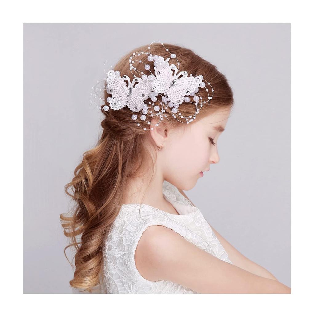 [Catwo] Haarversiering voor Kinderen, Parelbloem Haarversiering, Ballets Haarversiering, Prachtige Bloemen Hoofdband, Bruiloft Hoofddeksel, Volwassenheid