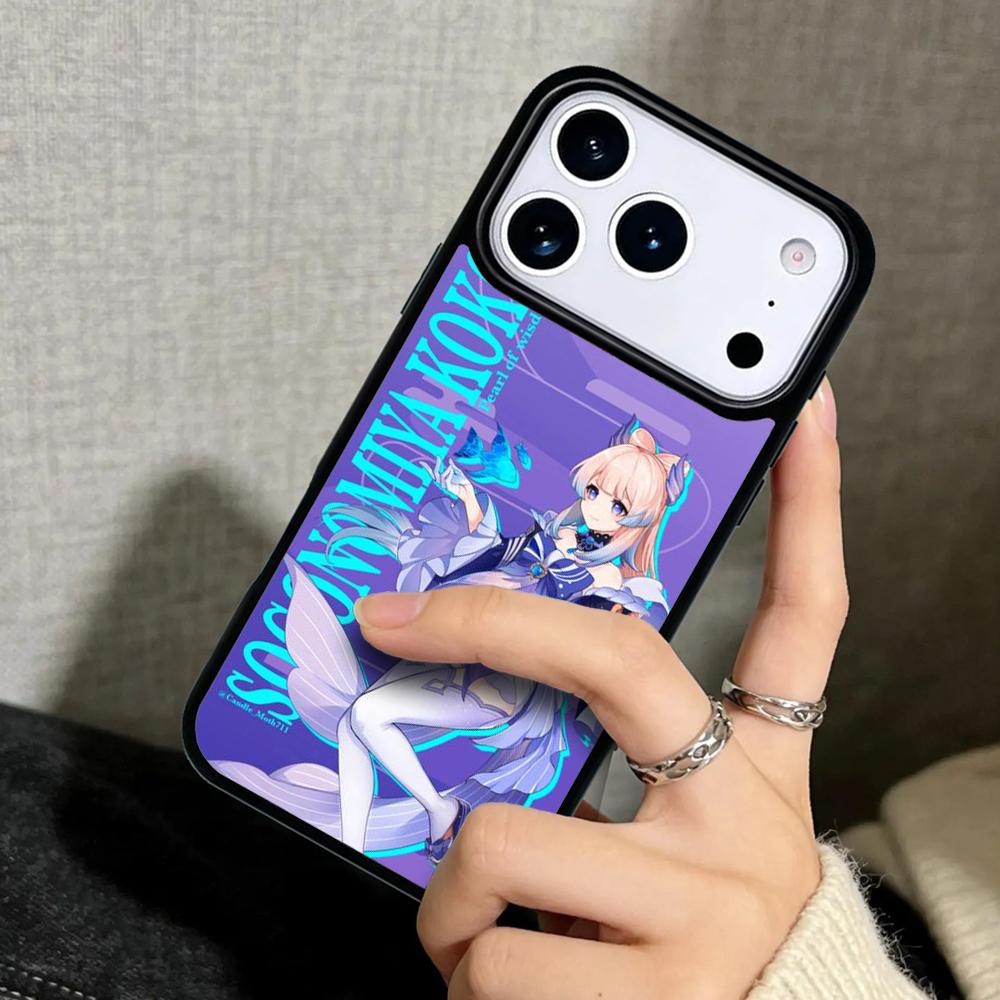 Capa Case for iPhone 17 Air 16 Pro Max 15 Plus 11 13 Mini 14 12 Back Phone Cover Fashion Genshin Impact Sangonomiya Kokomi