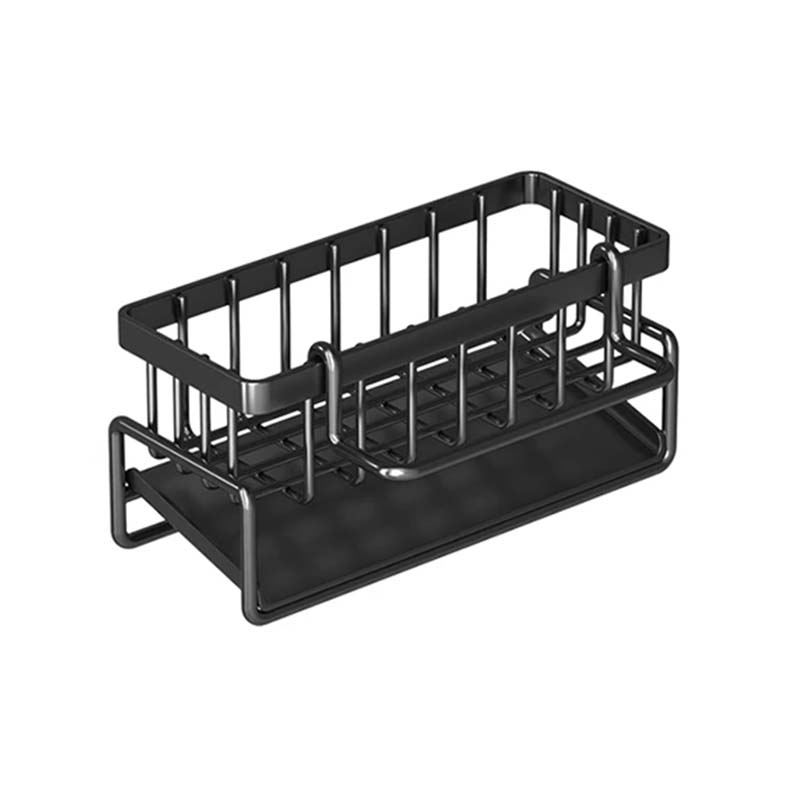 

Органайзер для слива кухонной раковины из АБС-пластика, самоосушающаяся полка для раковины, держатель для мыла, губки, полотенцесушитель, фильтр-корзина чёрный