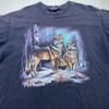 Vintage 90s VERMONT WOLF NATUUR T-shirt MEDIUM/GROOT zacht bos bosdier