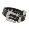 Rhinestones Belt for Women with Beaded Trim Glittering Buckle Hiphop Belt for Jeans Pants Fashion Decorative Waistband