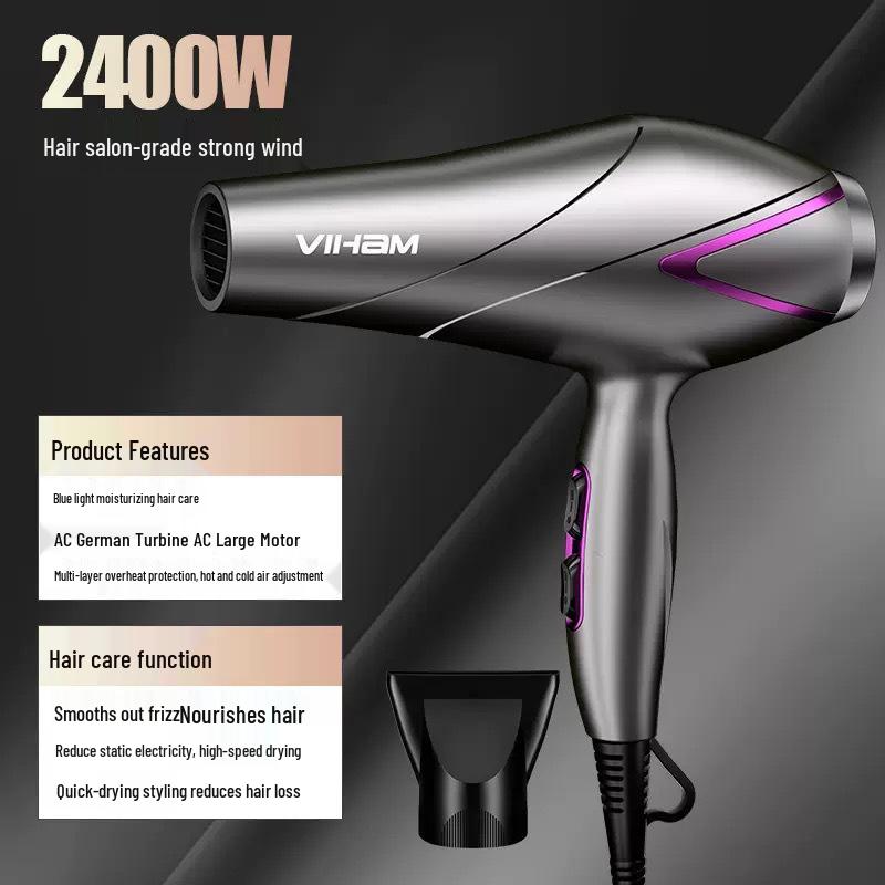 High-Power Electric Hair Dryer for Salon & Home - Fast Dry, Hot/Cold Wind, Blue Light Hair Care