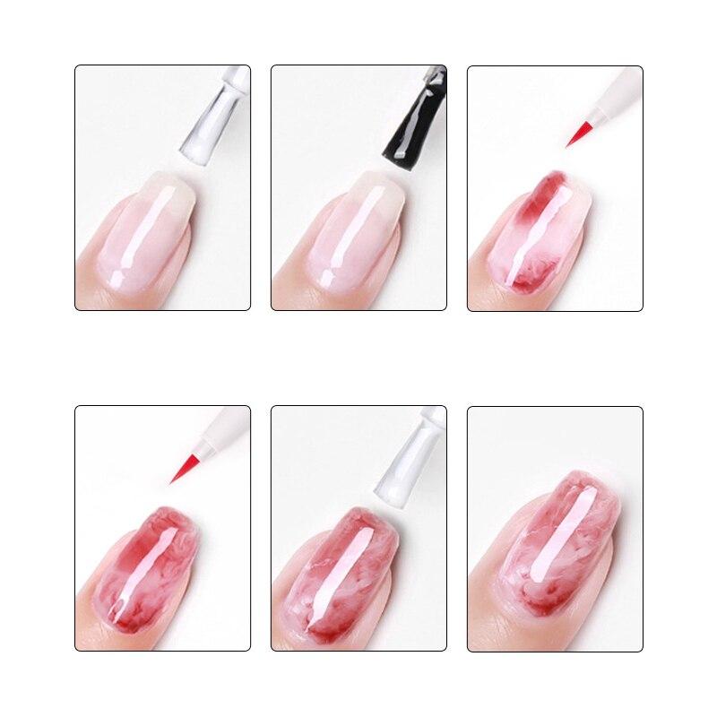 Nail Art Pen Blooming UV Gel Nail Smudge Ink Drawing Pen Marbling Manicure Abstract Painting Brush Nail DIY Tool