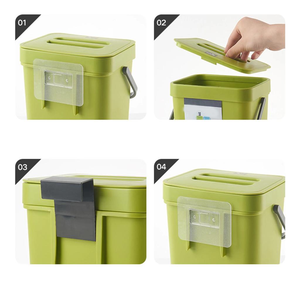Wall Mounted Hanging Trash Bin for Home Kitchen Cabinet Door with Lid Kitchen Trashs Bin Garbage Cans Counter Bins Trash Can
