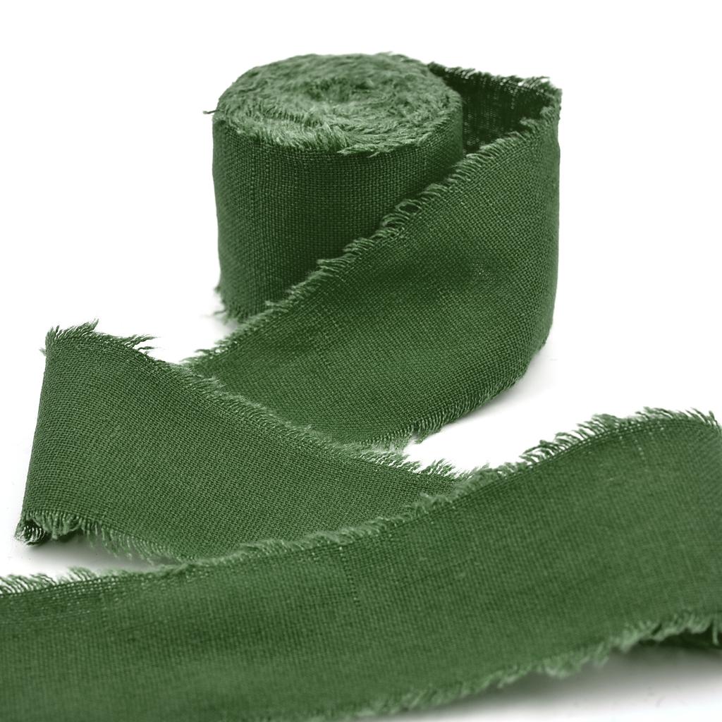 4CM*5M Handmade Frayed Edged Satin Cotton Ribbon For Wedding Invitation Wrapping Bouquets Birthday Party Decorations Gifts