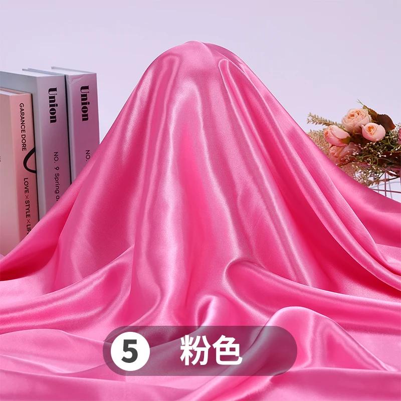 Soft Smooth Satin Fabric By The Meter for Clothes Hanfu Gift Box Lining Wedding Decoration DIY Sewing Cloth Plain White Purple
