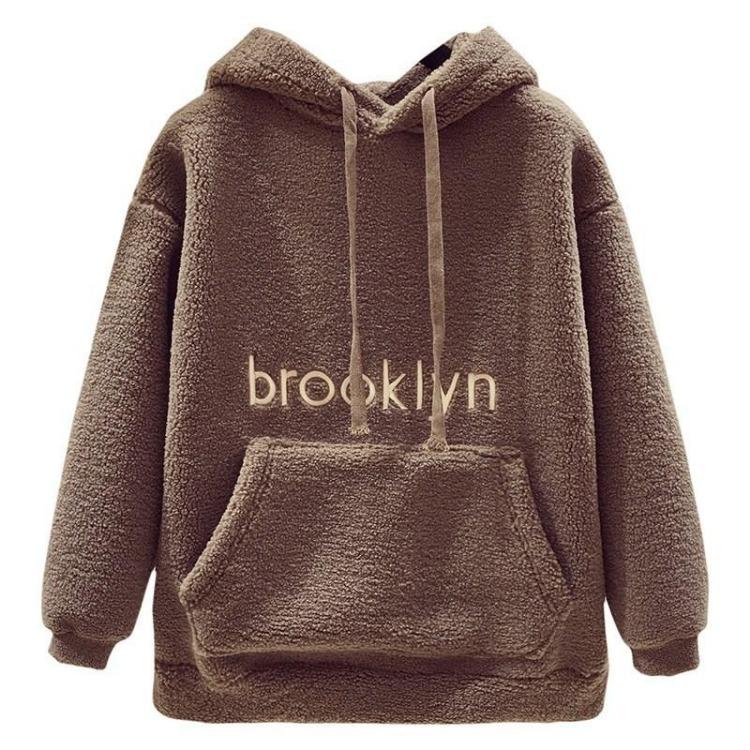 Women's Casual Pullover Fleece Sweatshirt Loose Thick with Pocket Fashion