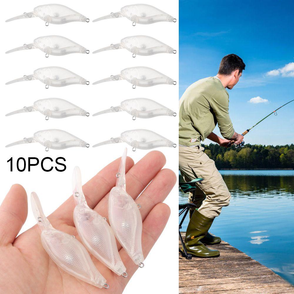 10Pcs Unpainted Blank Minnows Fishing Gear Fishing Wobbler Hard Bait Fishing Lure Fake Bait